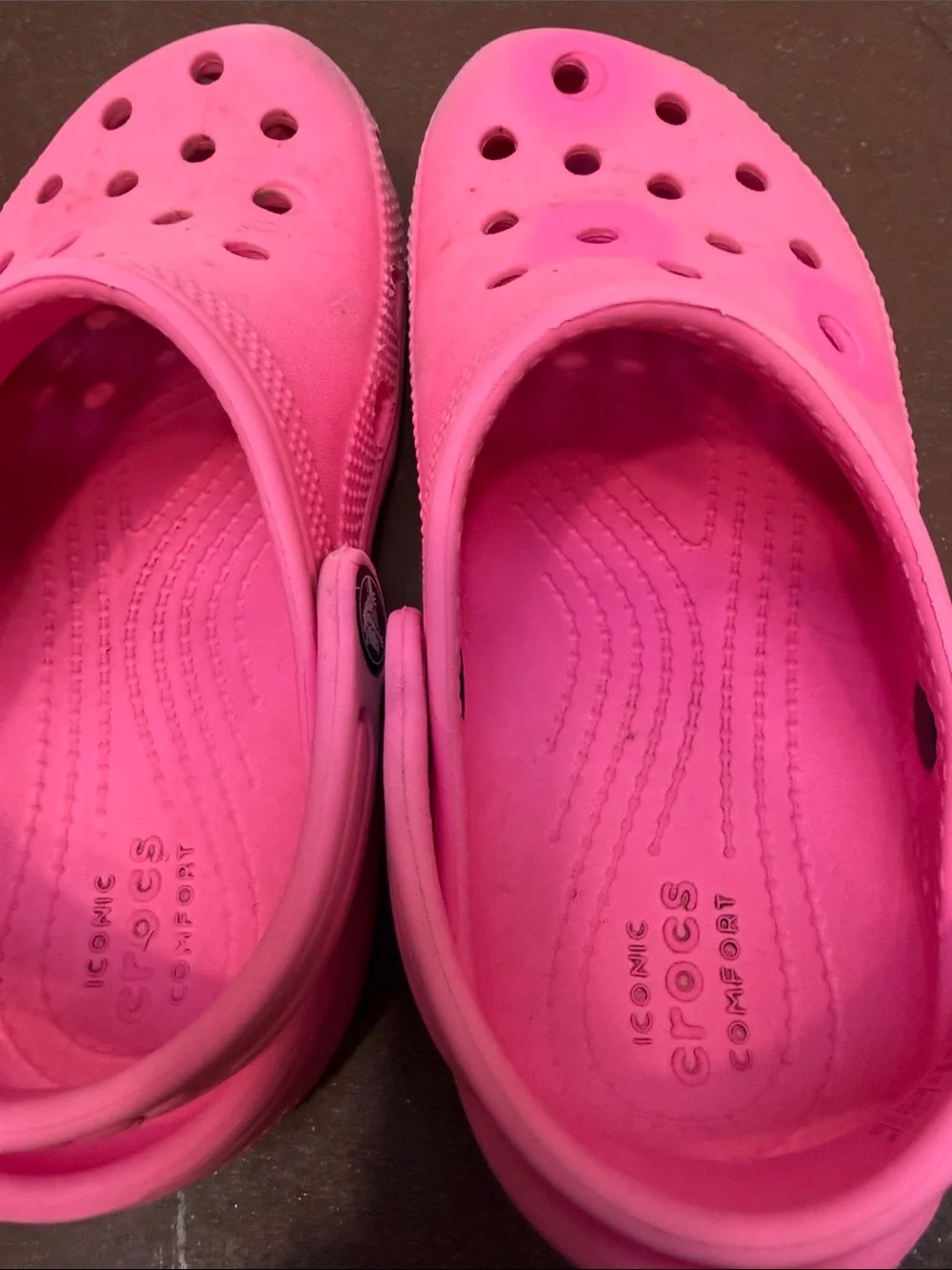 Kids Crocs Classic Pink Slip-On Clogs - 2 pairs, size youth 13